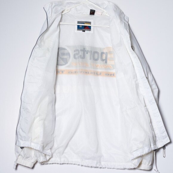 Vintage Y2K Point Zero Mens Large Windbreaker Jacket White Zip Up Coat - Picture 8 of 8